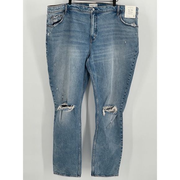 Abercrombie & Fitch 90's Skinny High Rise Jeans Distressed Plus 24 Long New - Picture 1 of 14